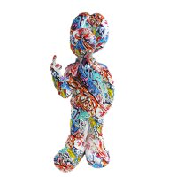 Polyresin balloon dog middle finger colorful