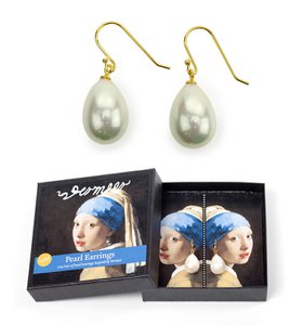 Pearl earrings gold plated, Girl with a pearl earring, Vermeer