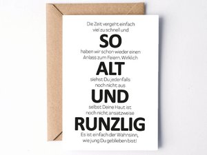 Grußkarte "Alt und Runzlig" Skandalös