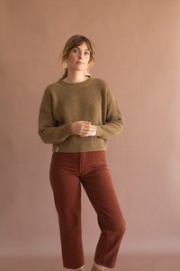Gyra sweater green Earth brown organic cotton