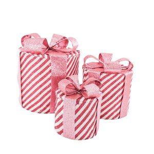 LED -Weihnachtsgeschenk - S3 - Polysteren - Pink/Weiß -15/20/25 cm