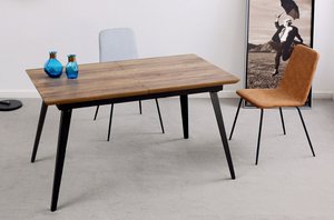 BRANCH WALNUT / BLACK EXTENDABLE DINING TABLE. OK1291 (8472)