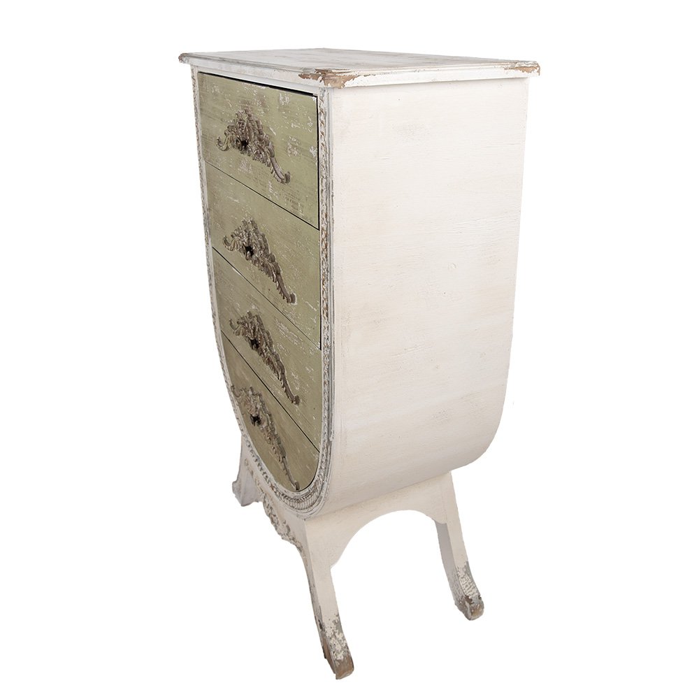 Ladekast 81x36x113 cm Wit Groen Hout