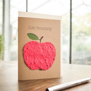 Grußkarte - Gute Besserung Apfel