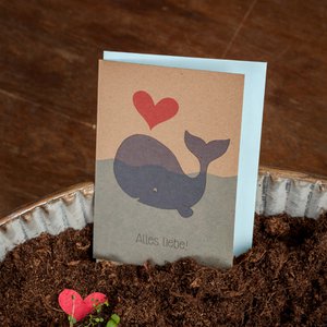 Grußkarte - Alles Liebe - Wal