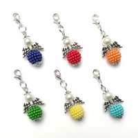 Guardian angel "Heide" keychain, 6-series set, silver-colored