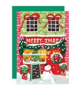 Christmas card merry christmas shop merry Xmas with snowman