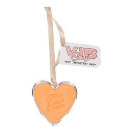 Heart-shaped salmon-colored soap with "a star is born" text. Handmade, vegan, and cruelty-free.