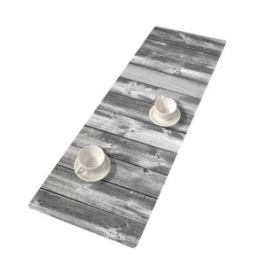 Zilverhouten tafelloper in vilt Bertoni 33 x 95 cm.