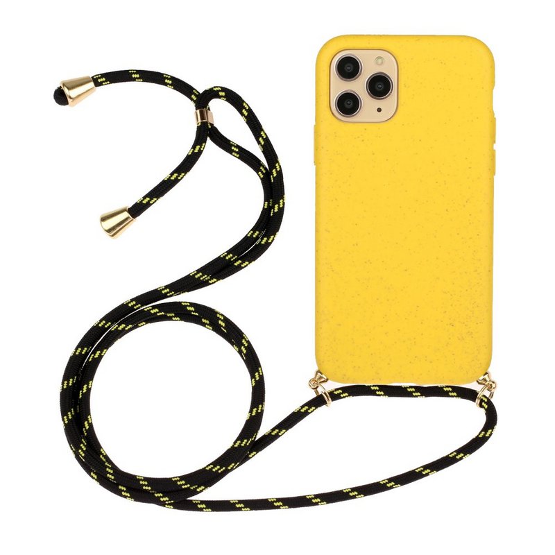 Lunso - Rückseitenhülle mit Kordel - iPhone 11 Pro - Gelb