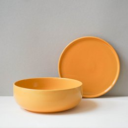 Skål 16 cm Stokrose - gul - 600 ml