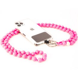 Handykette universal, Holzperlen, handgefertigt - The Pink