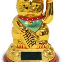Lucky Cat Solar type, 12cm, gold