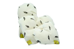 Healing wool pillow white with feathers