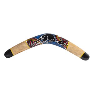 Houten boemerang 50cm | Met Australische beschilderingen | Suar Wood