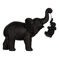 Elephant statue 20x8x18 cm Black Plastic