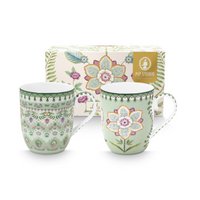 Set/2 Mugs Small Lily&Lotus Light Green 145ml