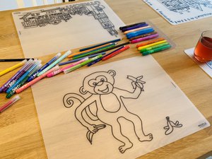 Einfärbbarer Tischset Banana Monkey