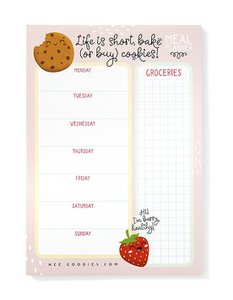 Meal Planner Paper A5 Kawaii // Notepad Menu Planner