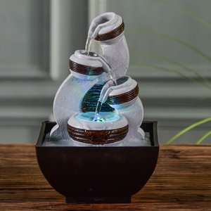 Binnenfontein - Kara - Cascading Flow - Gekleurd ledlicht - Decoratiegeschenkidee - Klein model