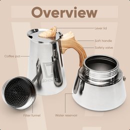 Pot à moka en acier inoxydable 300 ml