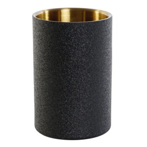 Luxuriöser Tisch-Weinkühler Glam Schwarz/Gold – Doppelwandig