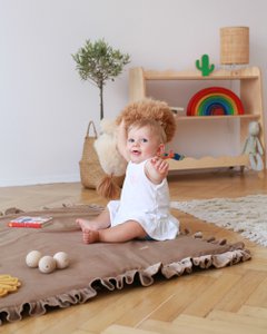 Samtschaumspielmatte mit Bezug und Rüschen (8 Farben)