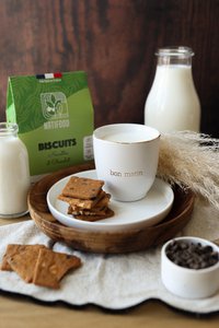 Biologische hazelnoot- en chocoladekoekjes 100g