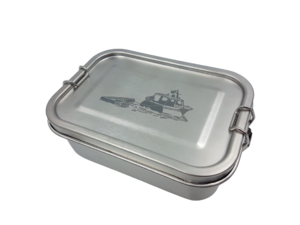 Brotdose "Piet", lunch box, Edelstahl, dicht, 800ml, Motiv Boat