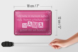 Tin sign saying 18x12cm Name Mom is my favorite decoration
