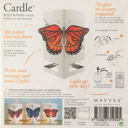 CARDLE Butterfly Orange (Heller Schmetterling) - Kerzenhalter-Grußkarte