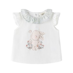Baby-T-Shirt für Mädchen, 3–24 Monate, Rüschenkragen, Plumeti-Kaninchen, BGV66538