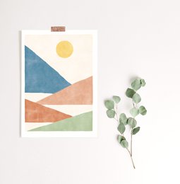 Art print "Mountains abstract pastel" | different sizes