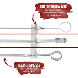 Szaszłyki saflik premium wykonane ze stali nierdzewnej z ramą
