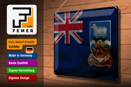 Tin Sign Flag Falkland Islands 40x30cm Flag Rust