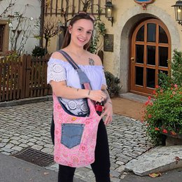 Bolso vaquero sostenible Sunsa. Bolso bandolera portátil de 2 caras. Bolso hobo. Bolso bandolera bohemio