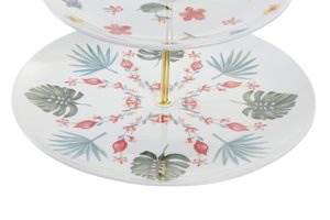 FRUTERO PORCELANA METALL 27X27X34 3PISOS TROPIC PC192975