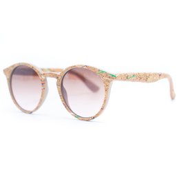 Damen-Sonnenbrille mit UV-Schutz aus Kork (einschließlich Etui L-500) L-858