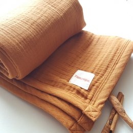 Coperta per bebè marrone / Mussola organica a 4 strati / 115 * 85 cm