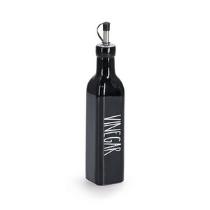 Vinegar bottle "Vinegar", 270 ml, glass/stainless steel, black