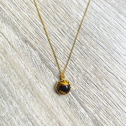 Margaux collana in pietra naturale argento dorato