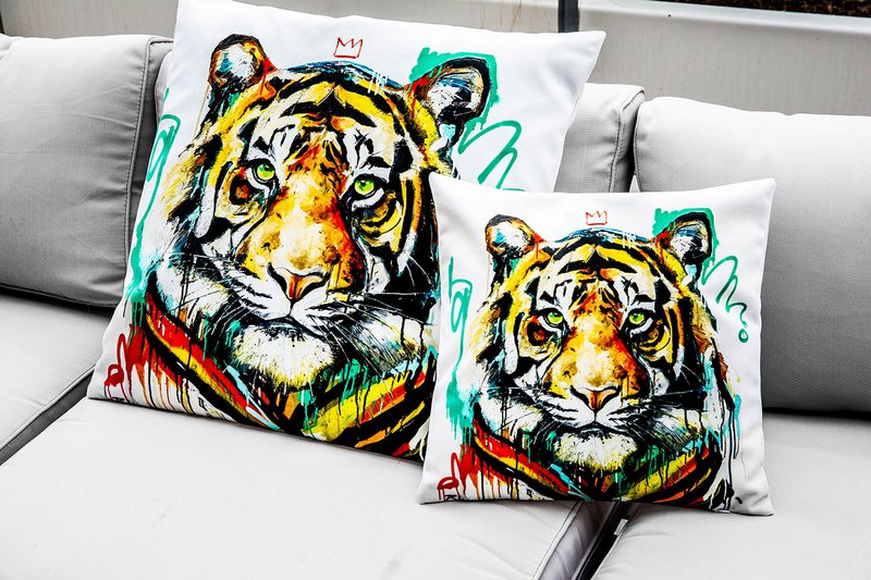 Cojín de terciopelo Tigger III de Vincent Richeux