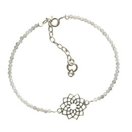 Silver-toned charm bracelet with a floral charm and beaded chain.

The product is a silver-toned charm bracelet with a floral charm and a beaded chain. The bracelet features a delicate, intricate floral charm made of silver-toned metal. The chain is composed of small, round beads in a neutral color, likely silver or gray. This bracelet has a minimalist, elegant style that would complement a variety of outfits.