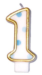 Geburtstagskerze Nr.1 ​​blau OK 0336