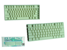 Green ice cube tray shaped keyboard with a unique and playful design. Suitable for use in the kitchen or home office.