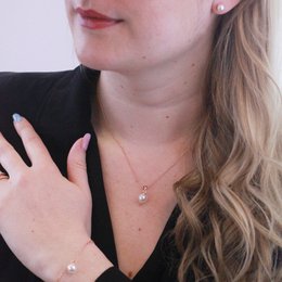 Perlmutt-Trio-Sets – Roségold und Kristall