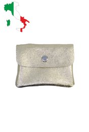 Small coin purse in glittery metallic iridescent leather ITP1058