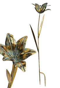 MILAGA Decoratieve metalen bloem 26x24x97cm om in te plakken