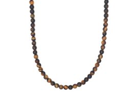  Necklace with 6mm Picasso jasper beads in stainless steel, available in 48cm, 54cm, and 60cm lengths.