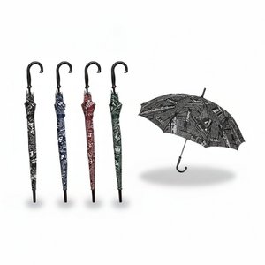 Regenschirm mit Zeitungsdruck – Reisegröße für Erwachsene